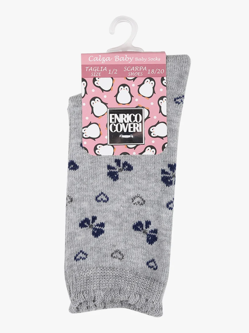Calze lunghe da bambina in caldo cotone - grigio