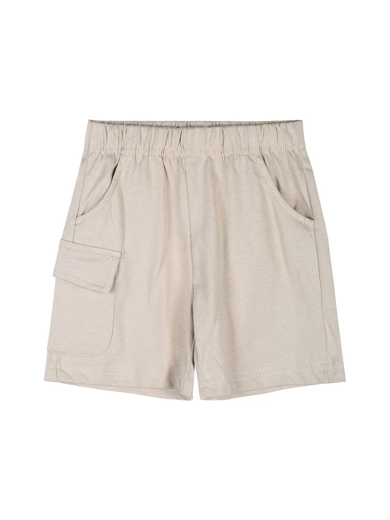 Completo corto da neonato con t-shirt e bermuda - beige