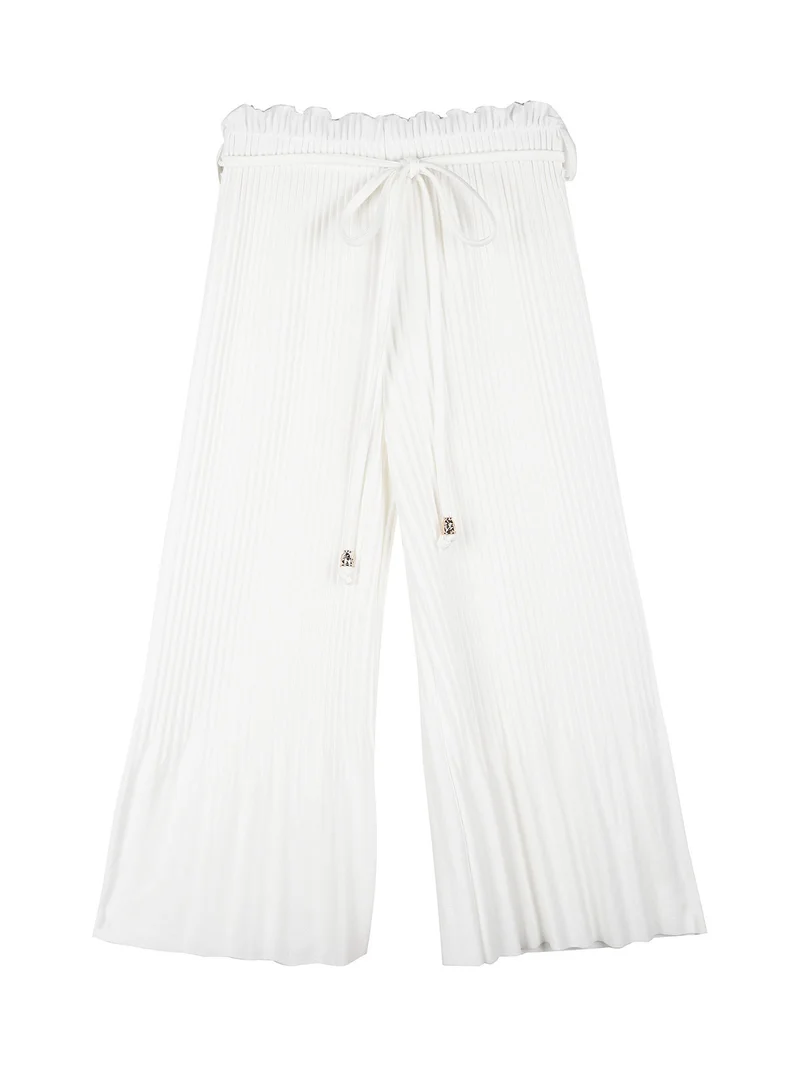 Pantaloni plissettati ba bambina a zampa - bianco
