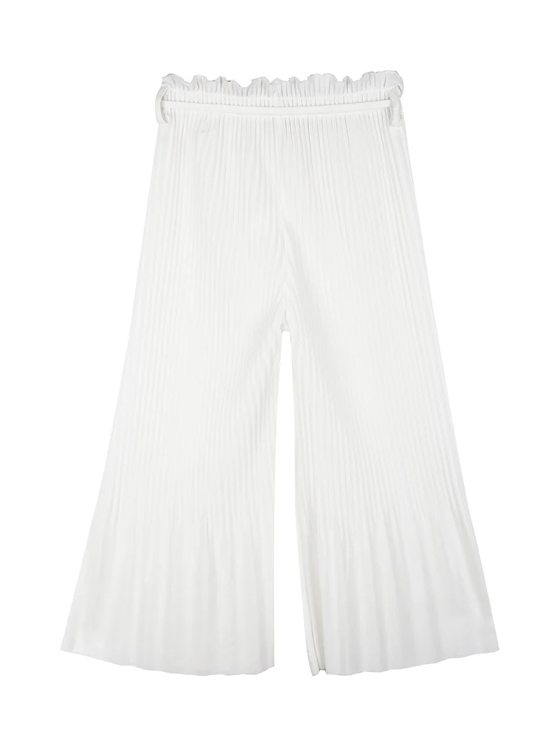 Pantaloni plissettati ba bambina a zampa - bianco