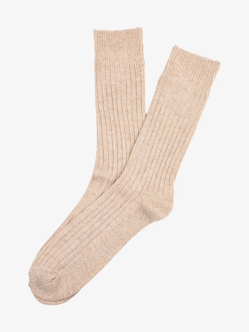 Calze corte da uomo in misto lana - beige