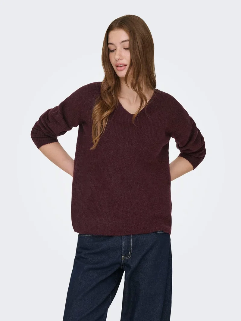 ONLCAMILLA V-NECK L/S PULLOVER KNT