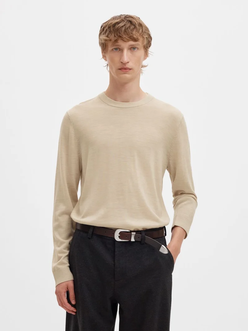 SLMTRAY LS KNIT MERINO CREW NECK NO