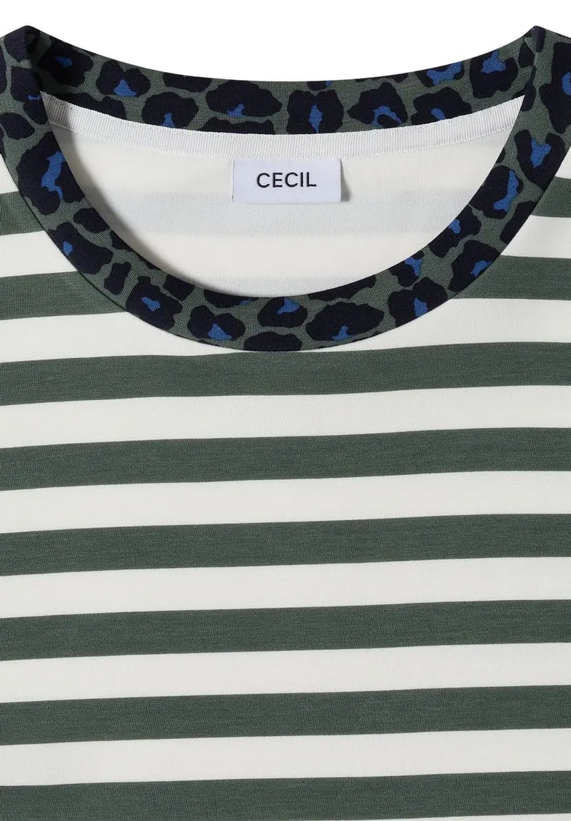 T-Shirt mit Rundhals und Leo-Details