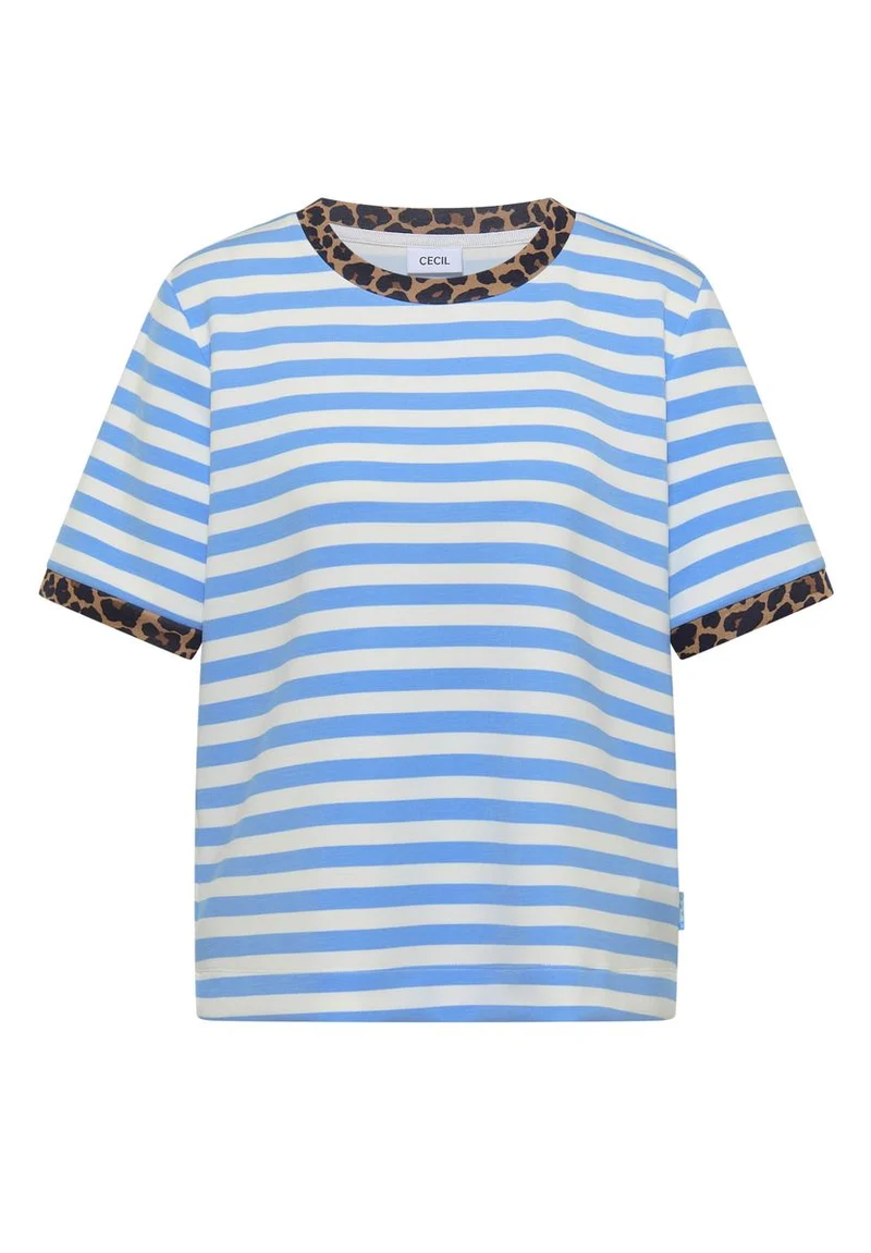 T-Shirt mit Rundhals und Leo-Details
