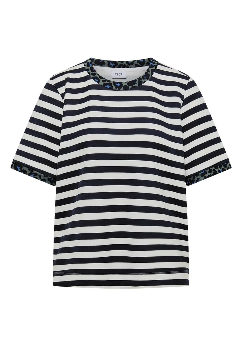 T-Shirt mit Rundhals und Leo-Details