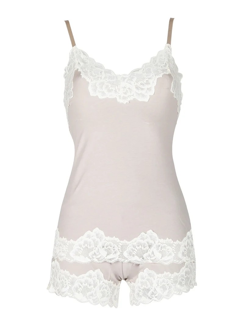 Coordinato intimo top + culotte - sabbia