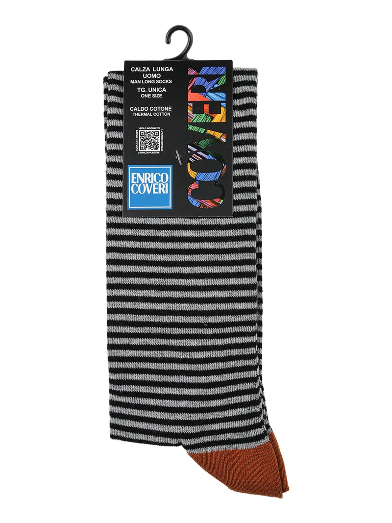 Calze lunghe da uomo a righe - grigio
