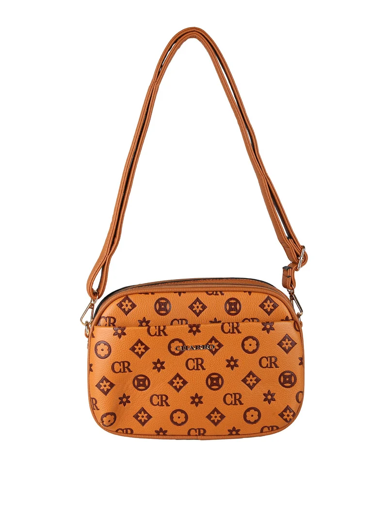 Borsa a tracolla da donna con logo - marrone