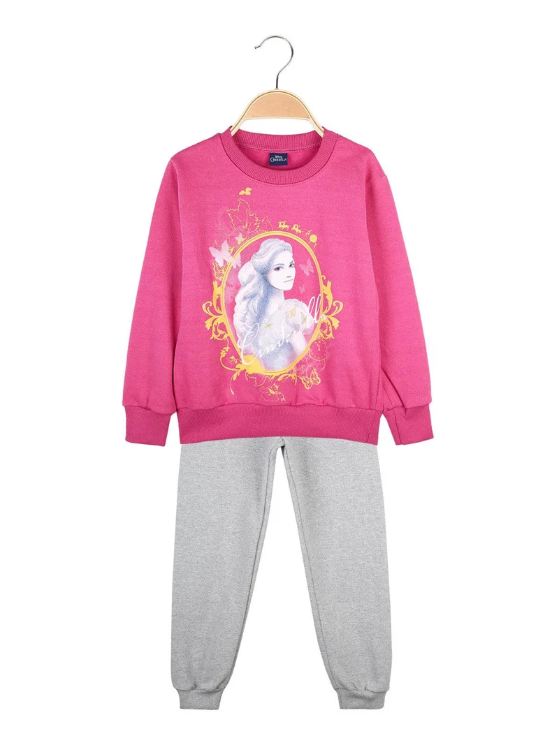 Cinderella completo tuta sportiva bambina 2 pezzi - fucsia