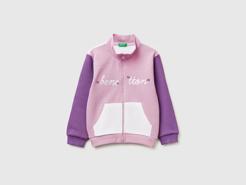 Sweatshirt mit Reißverschluss und Aufdruck