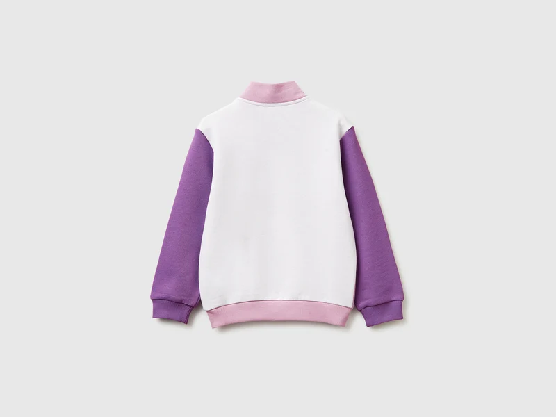 Sweatshirt mit Reißverschluss und Aufdruck