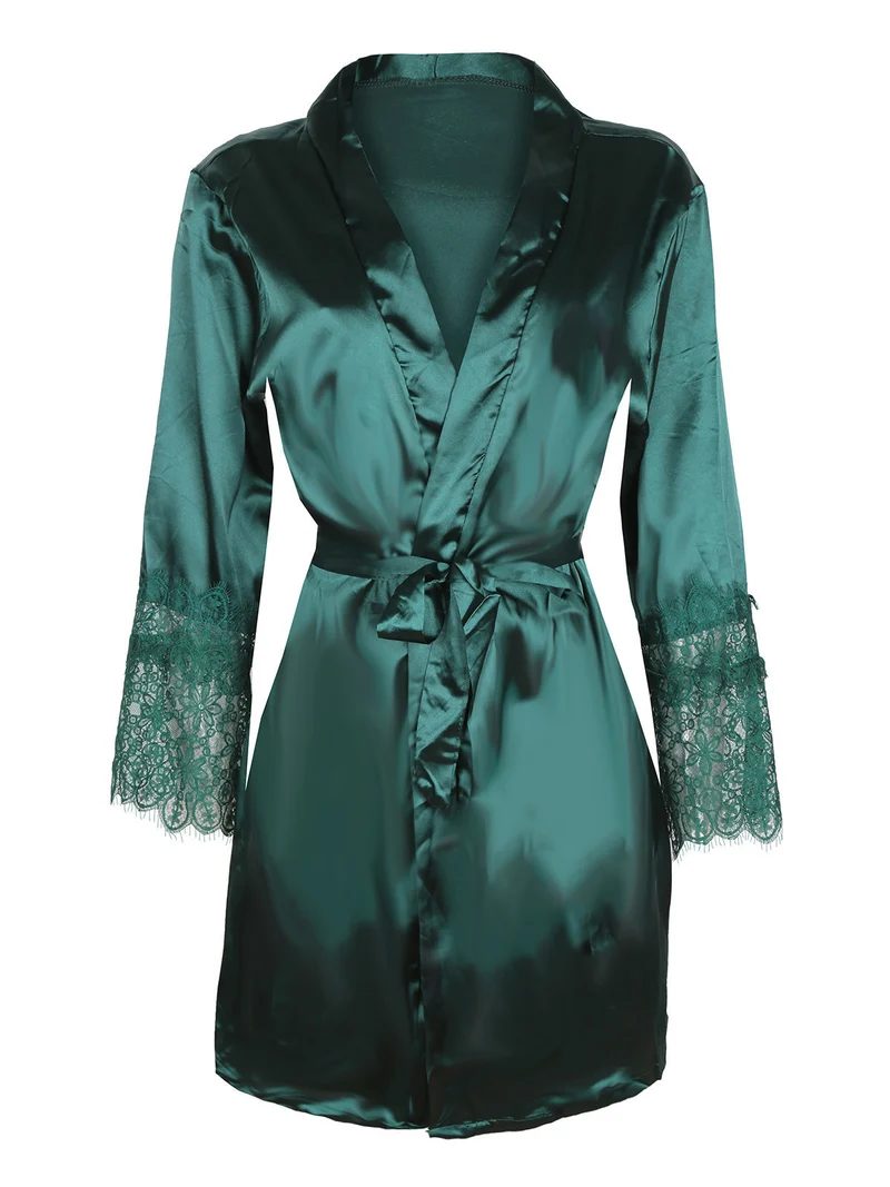 Vestaglia con pizzo - verde