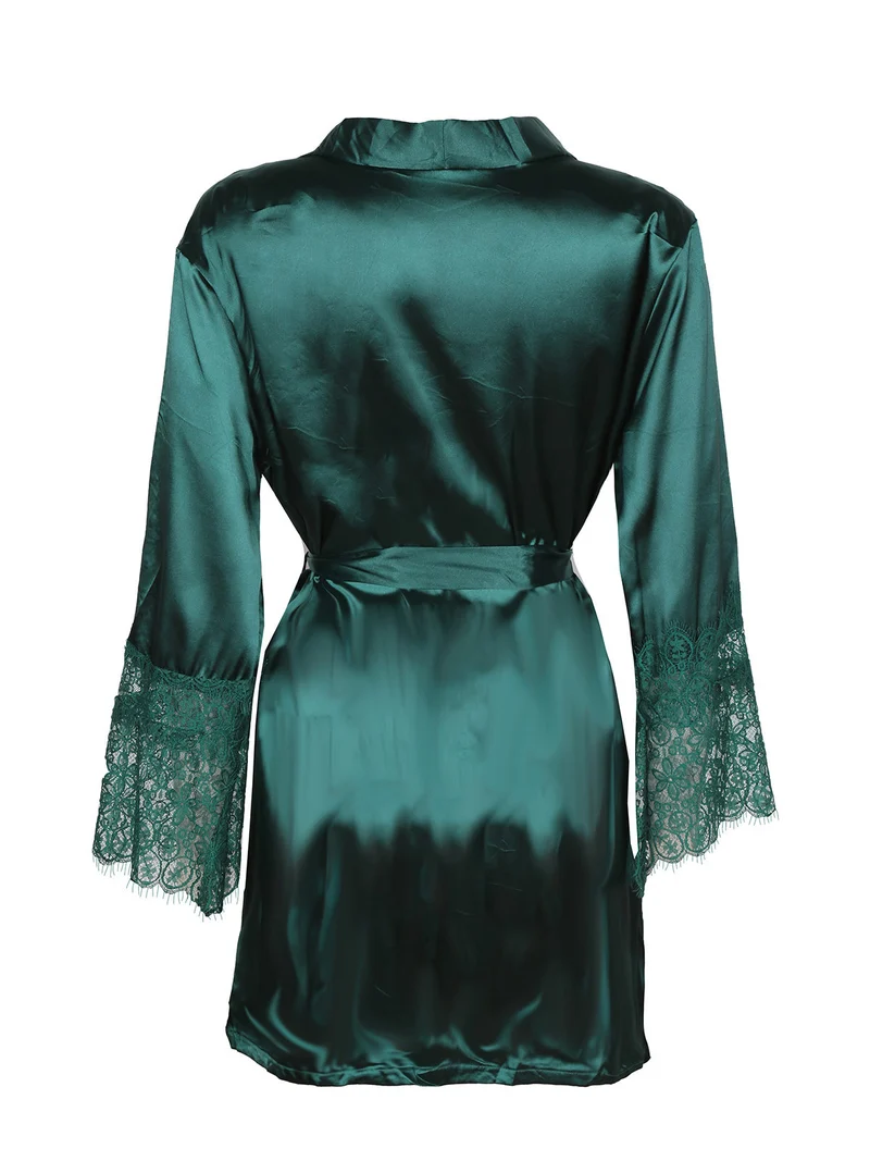 Vestaglia con pizzo - verde