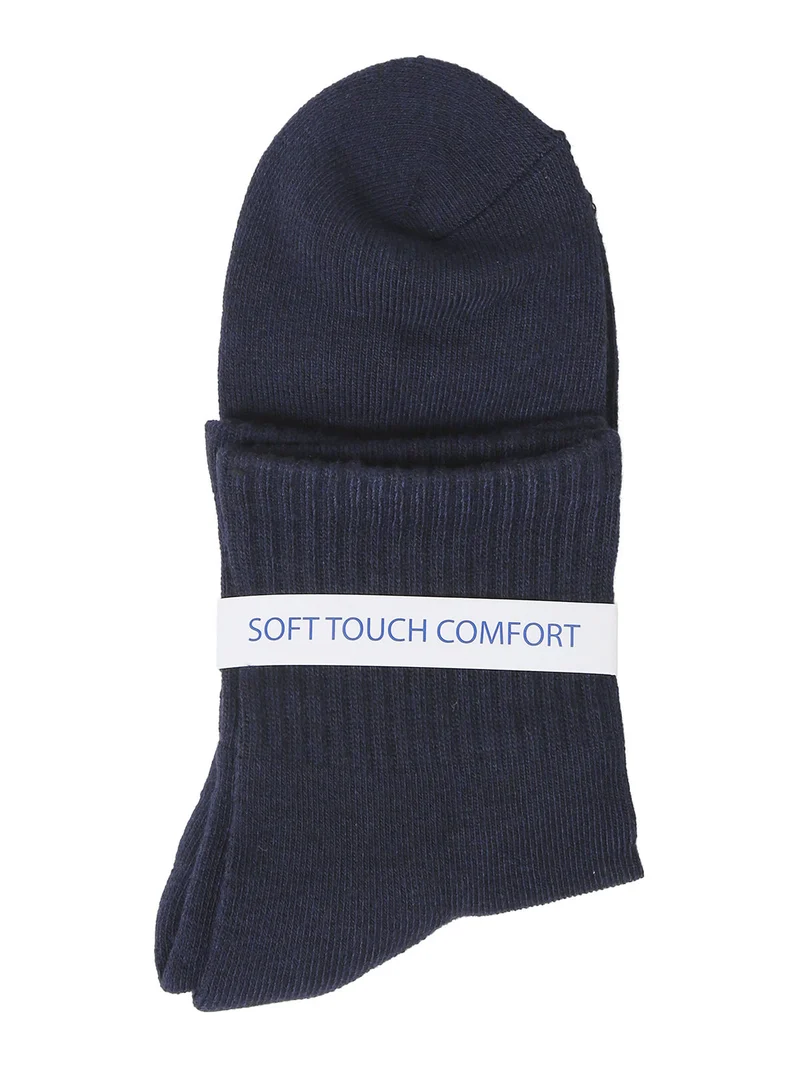 Pigiama lungo da uomo in cotone interlock con pantaloni a quadri e calze incluse - blu scuro