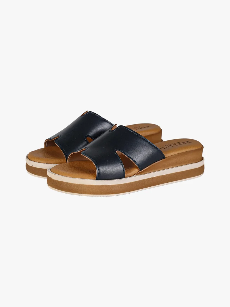 Ciabatte donna con platform - blu scuro