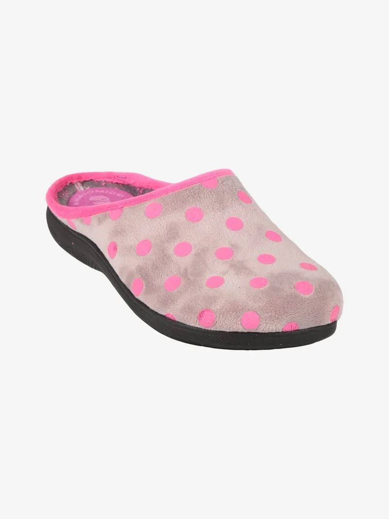 Pantofole donna a pois - grigio