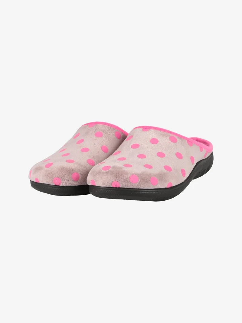 Pantofole donna a pois - grigio