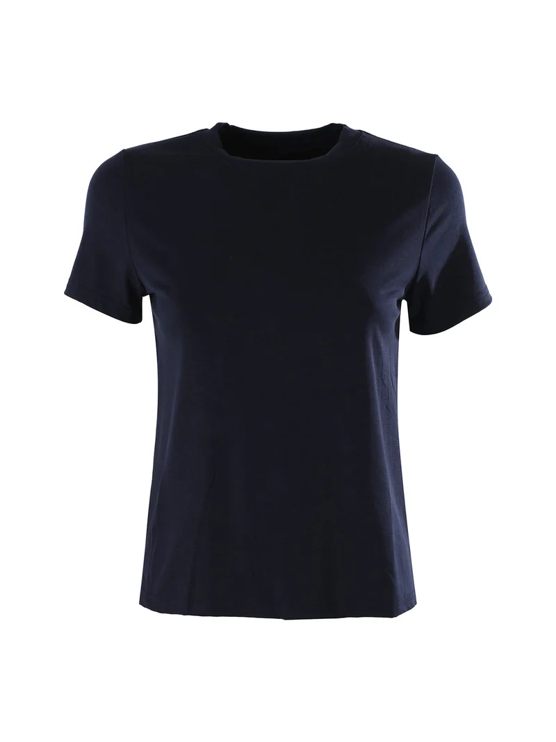T-shirt girocollo da donna - blu scuro