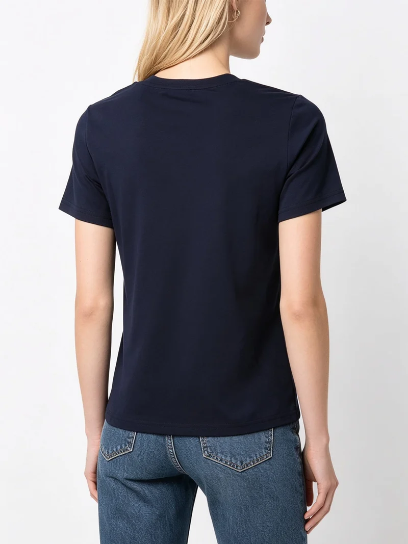 T-shirt girocollo da donna - blu scuro