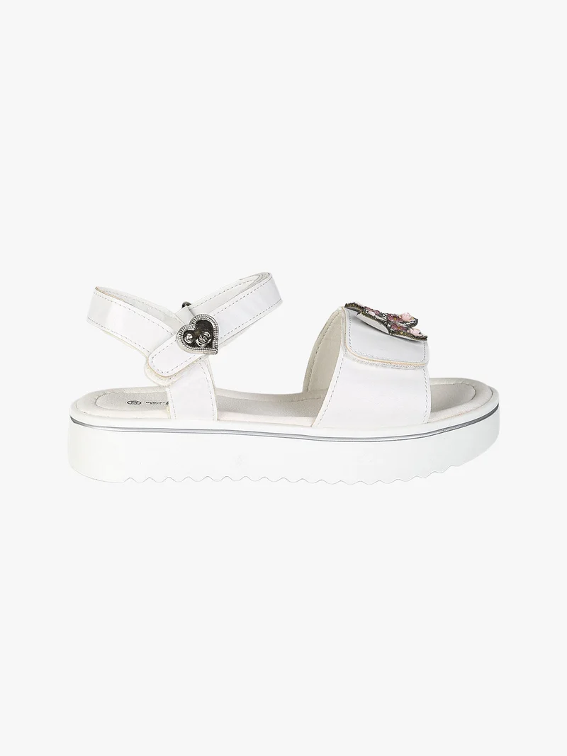 Sandali da ragazza gioiello con platform e cintruini a strappo - bianco