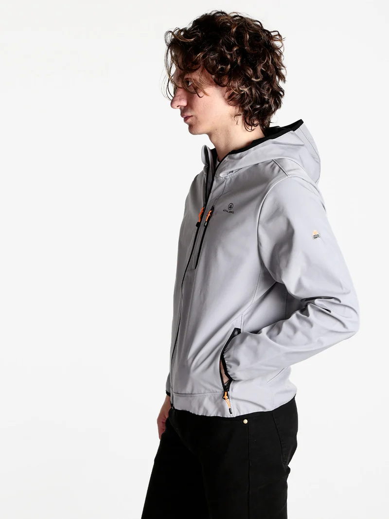Giacca sportiva da uomo impermeabile con cappuccio e zip - grigio