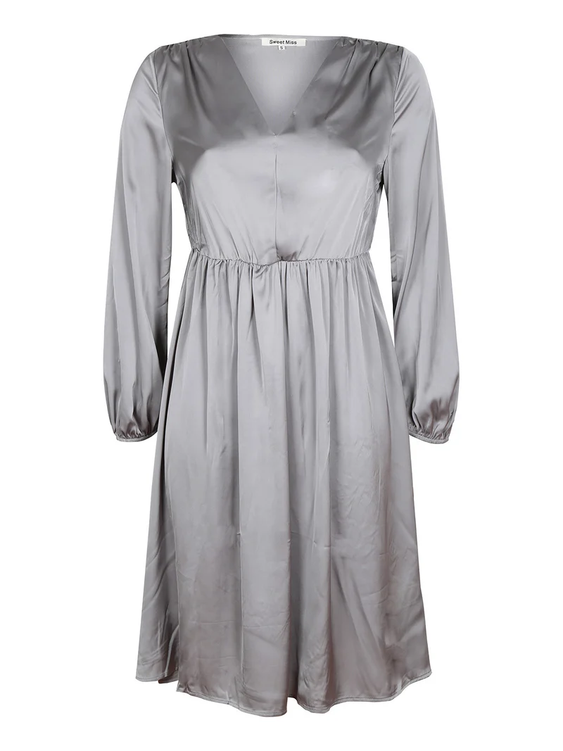 Abito effetto seta da donna - grigio