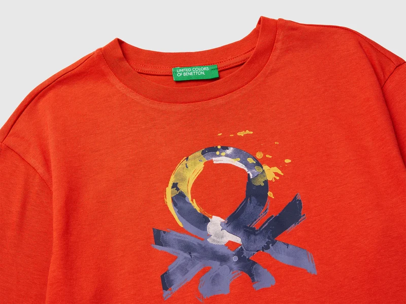 Bio-Baumwoll-T-Shirt mit Logodruck