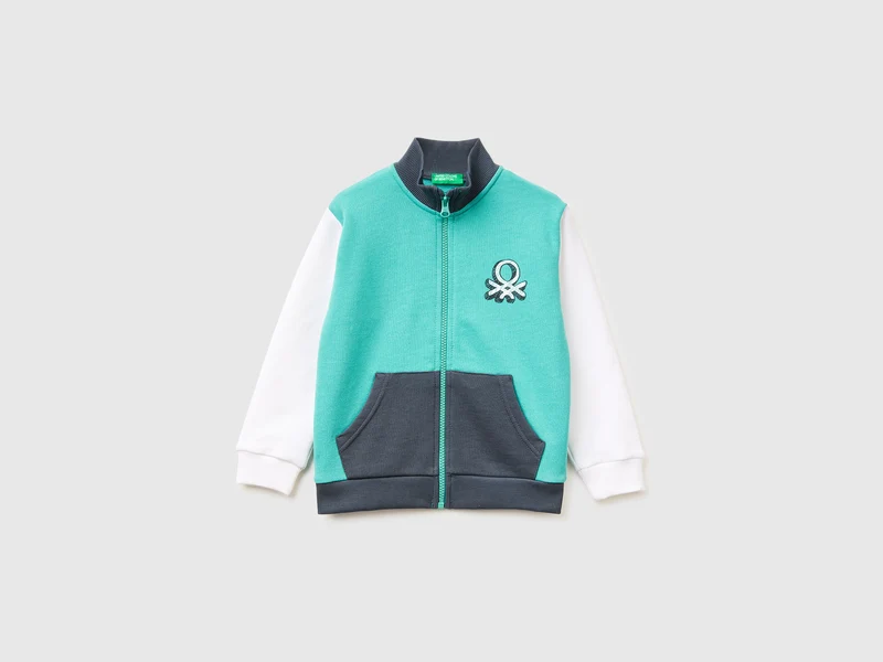 Sweatshirt aus Bio-Baumwolle mit Reißverschluss