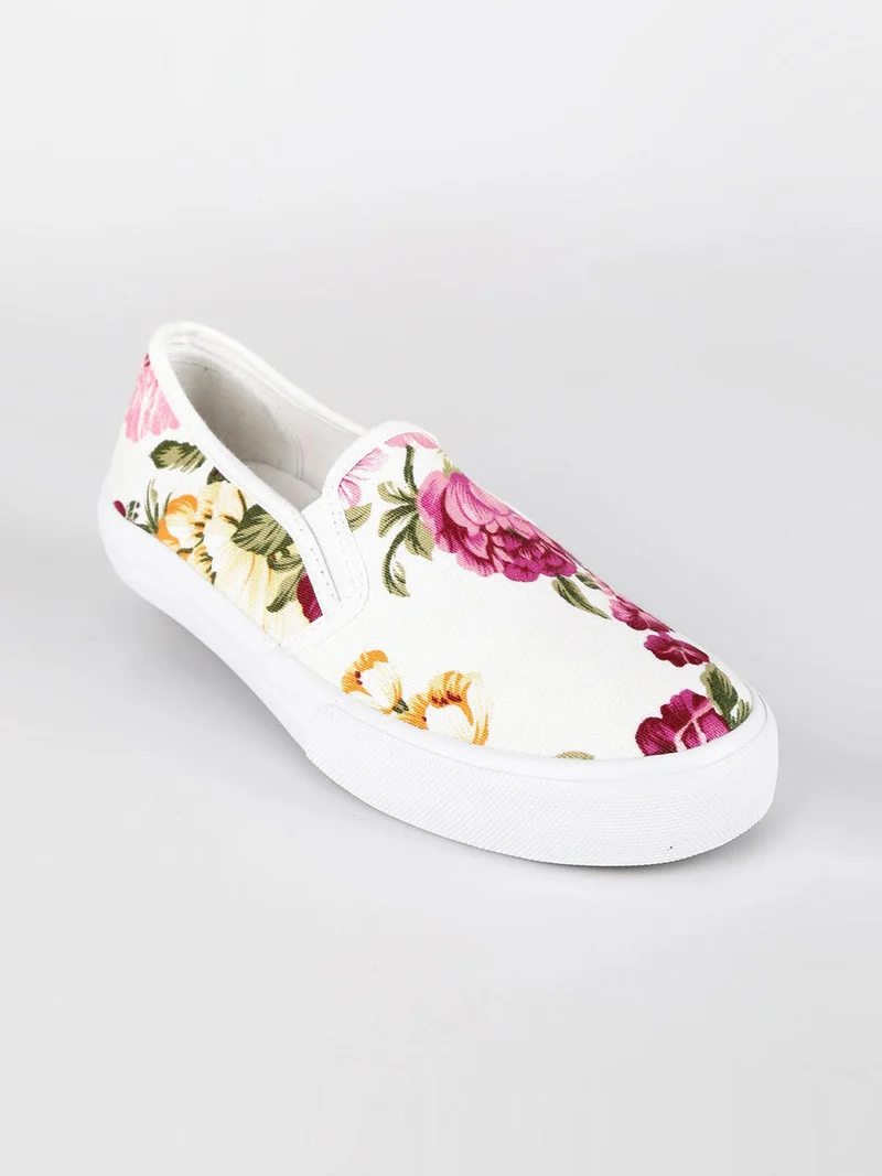 Scarpe slip on in tela - bianco