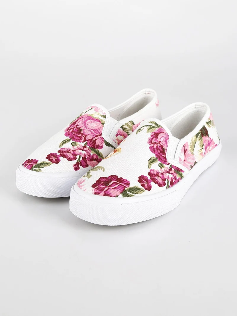 Scarpe slip on in tela - bianco