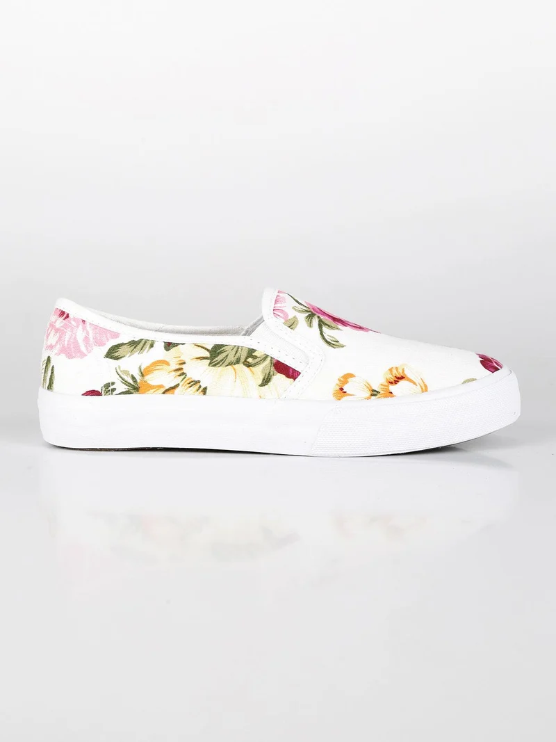 Scarpe slip on in tela - bianco