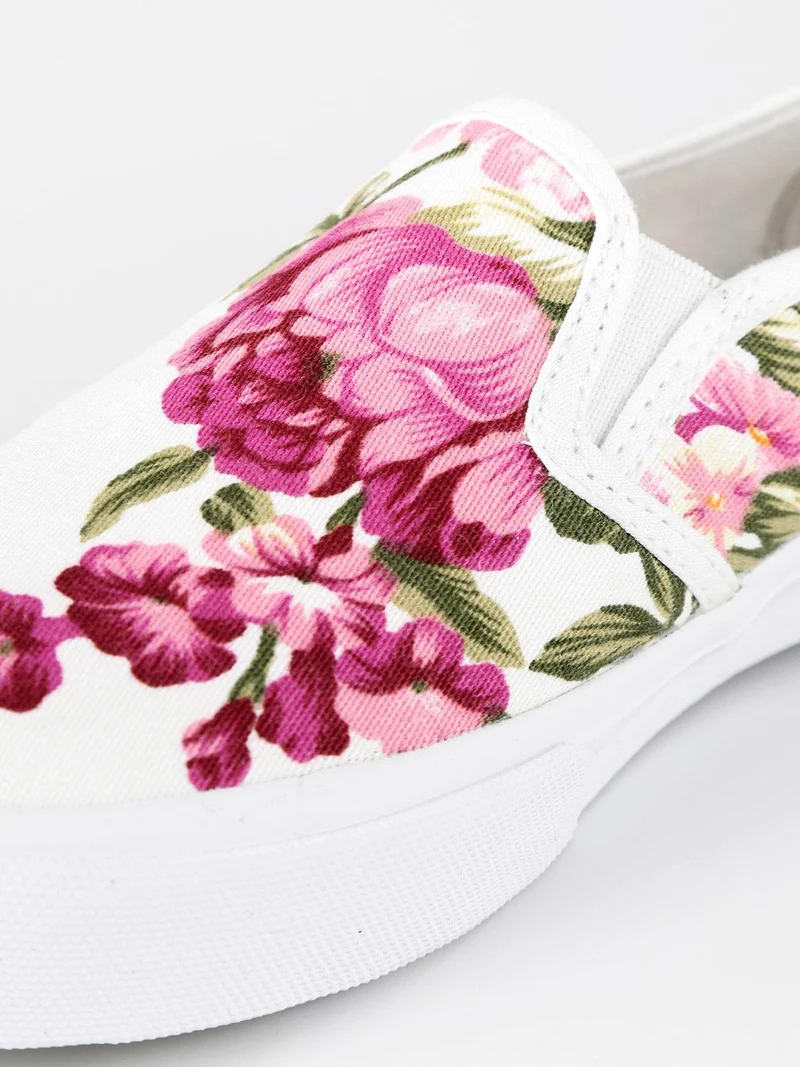 Scarpe slip on in tela - bianco