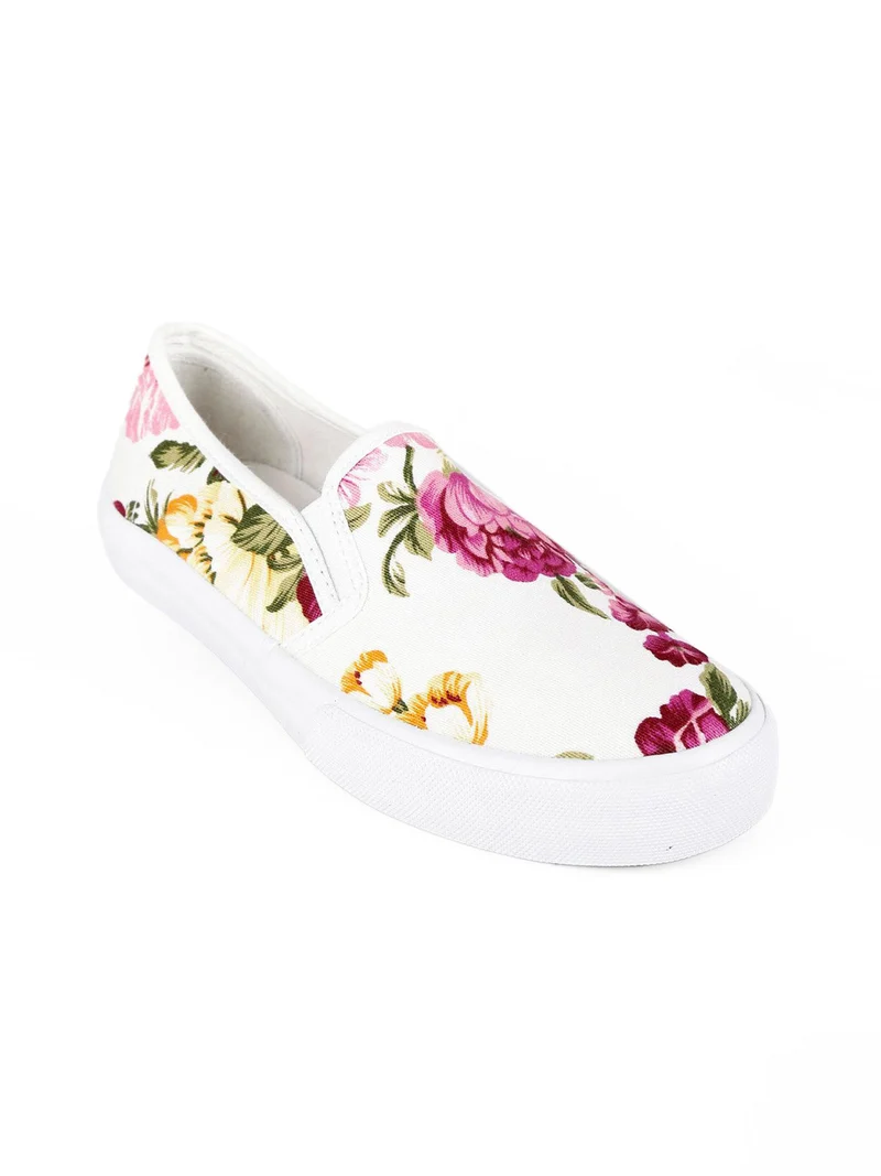 Scarpe slip on in tela - bianco
