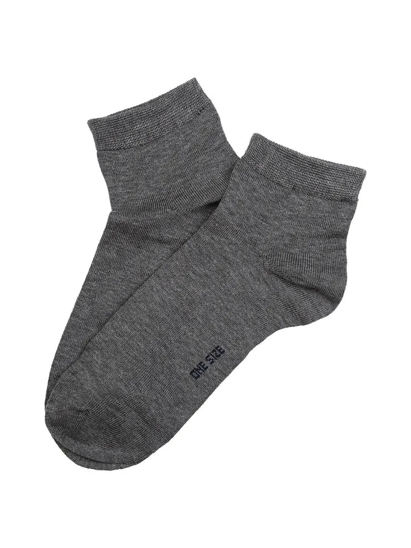 Calze corte da donna in cotone mercerizzato - grigio
