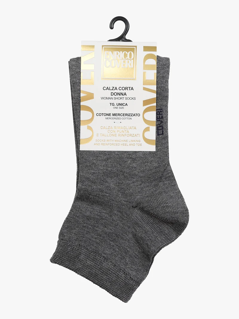 Calze corte da donna in cotone mercerizzato - grigio