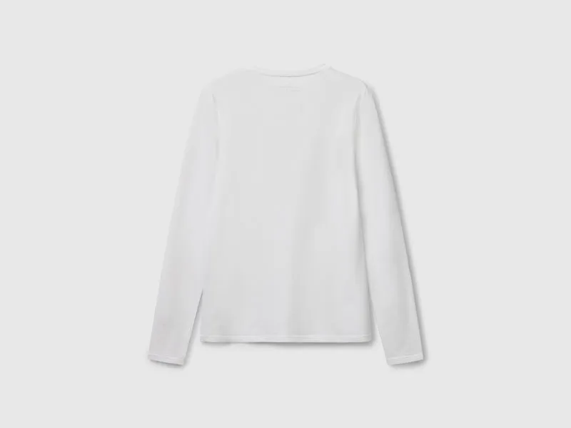 Langarm-T-Shirt aus superelastischer Baumwolle
