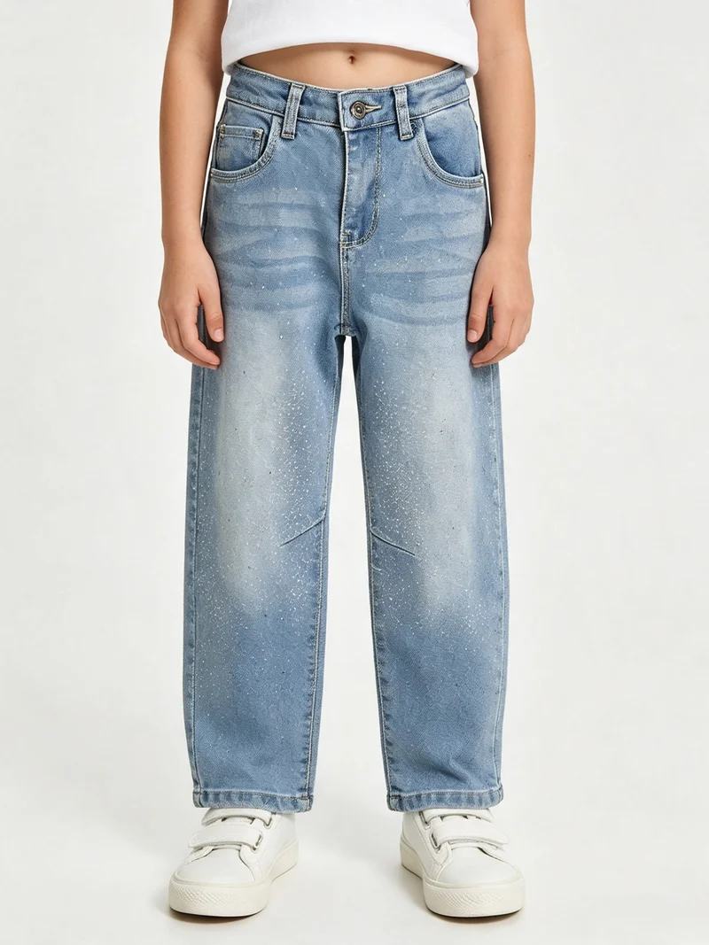 Jeans balloon da bambina con strass - jeans