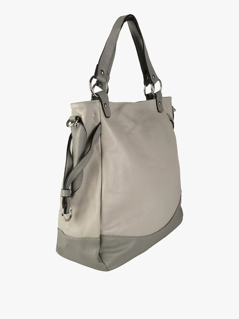Borsa a spalla da donna bicolore - grigio chiaro
