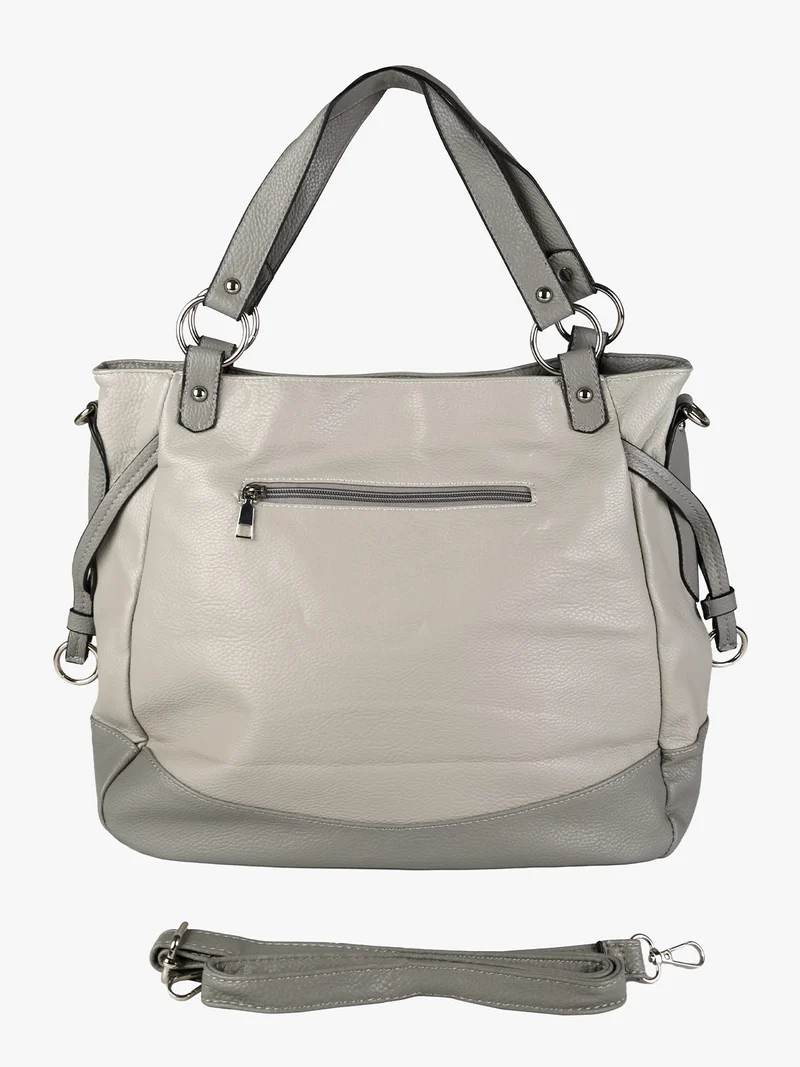 Borsa a spalla da donna bicolore - grigio chiaro