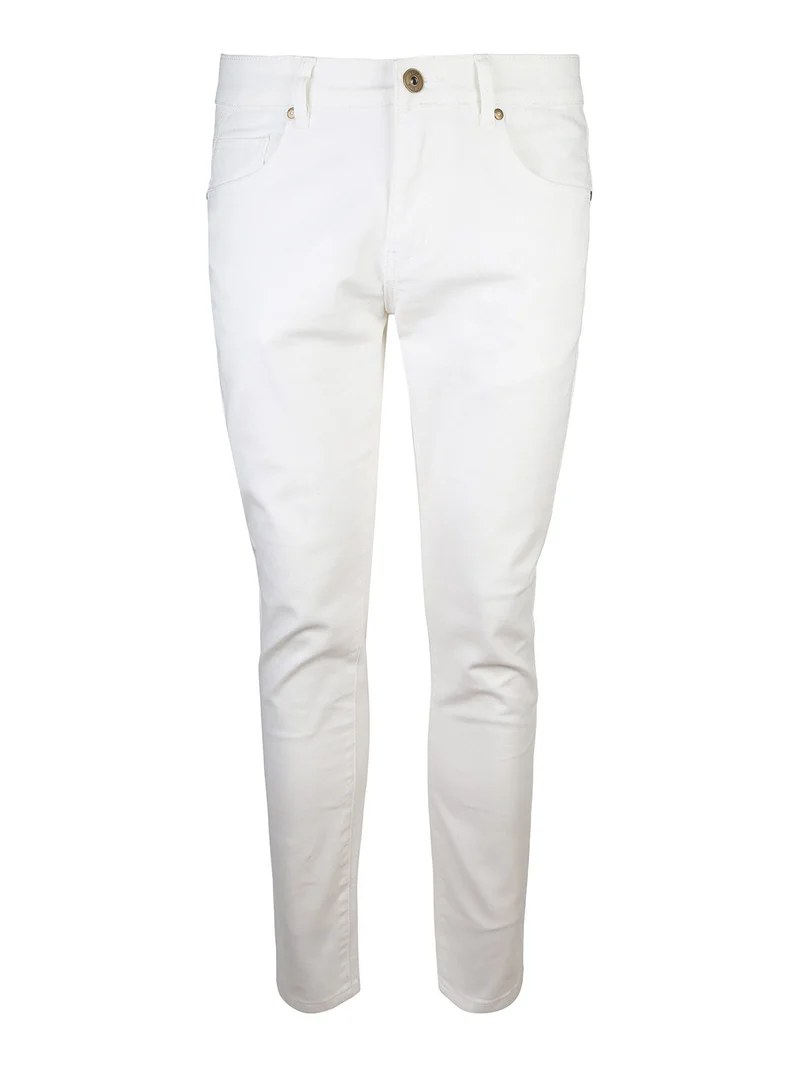 Jeans da uomo slim fit a vita bassa - bianco