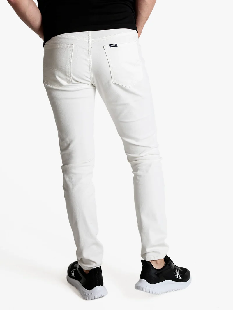 Jeans da uomo slim fit a vita bassa - bianco