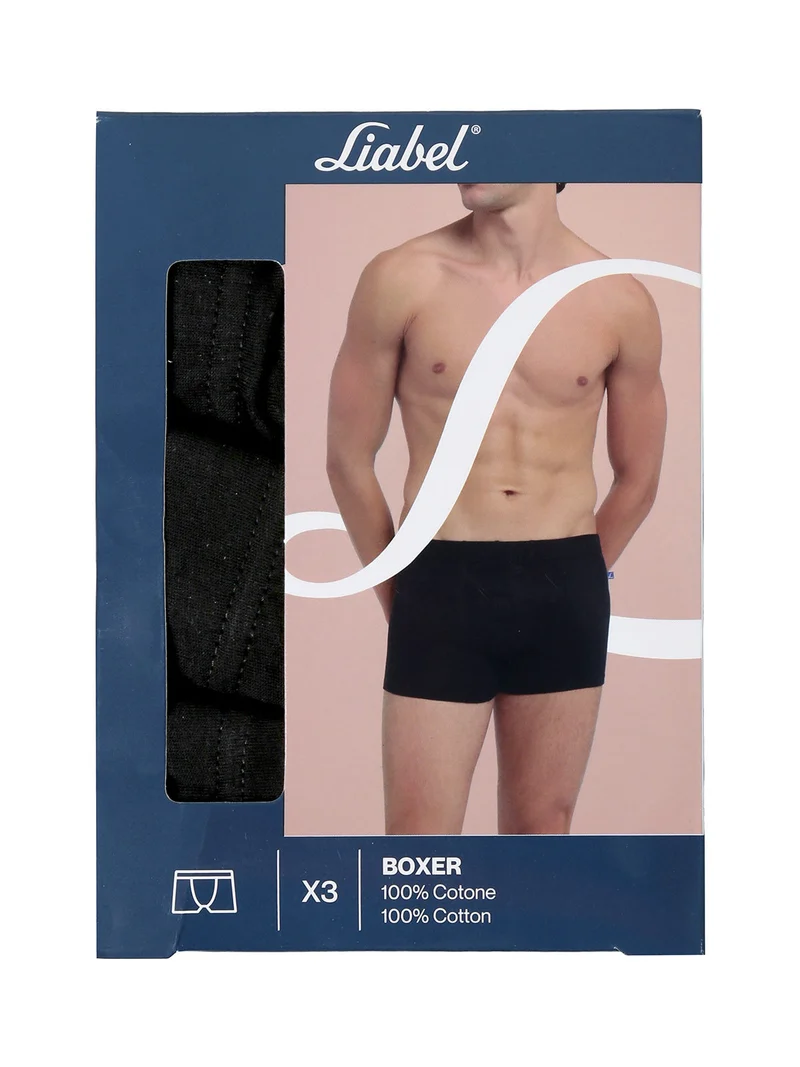Confezione da 3 boxer uomo in cotone - nero