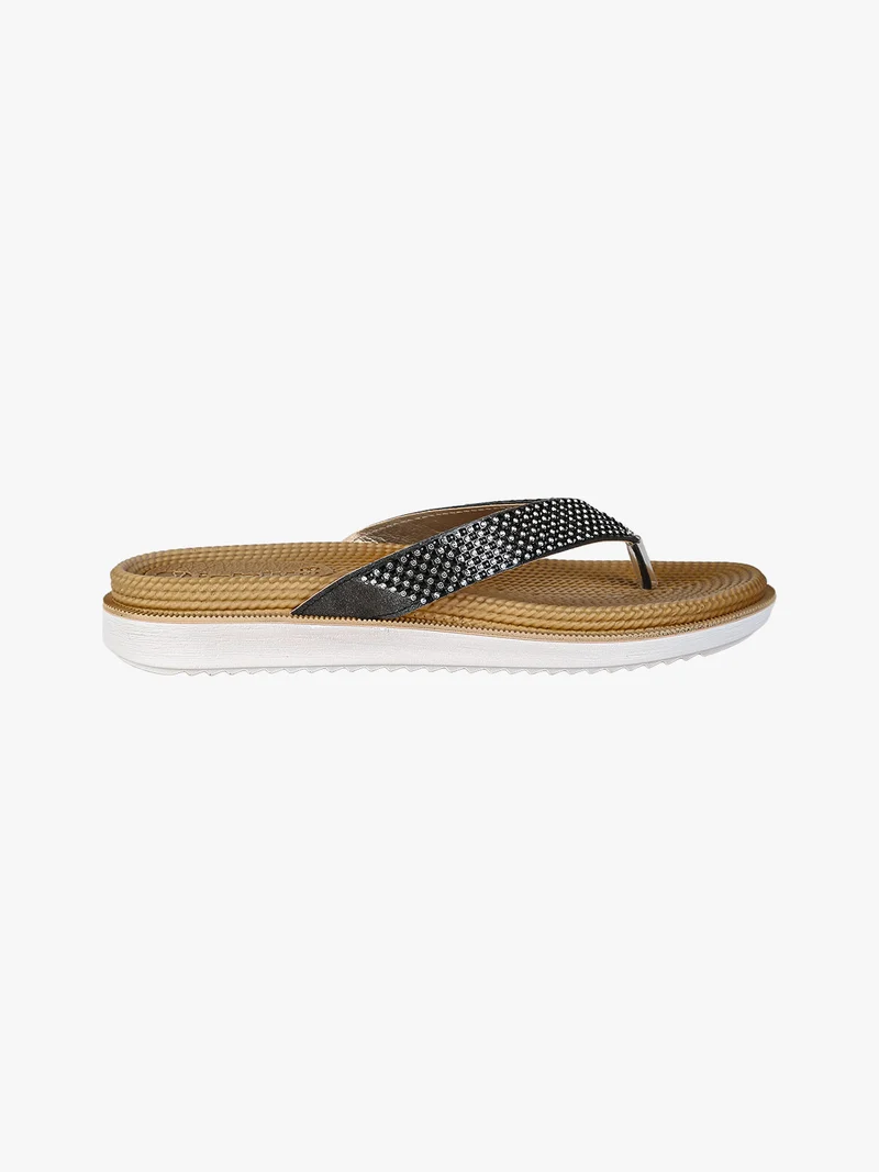 DUAL DENSITY Infradito donna con strass - nero