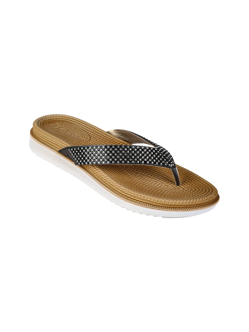 DUAL DENSITY Infradito donna con strass - nero