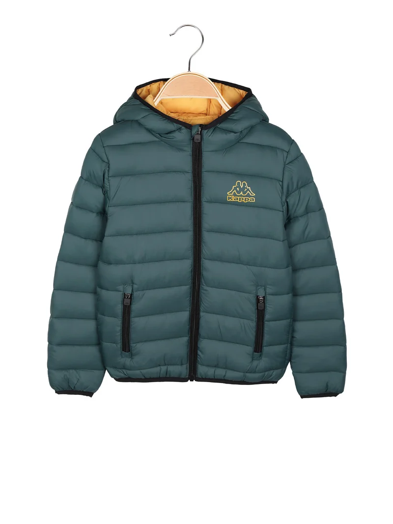 Giubbino da bambino con cappuccio e zip - verde