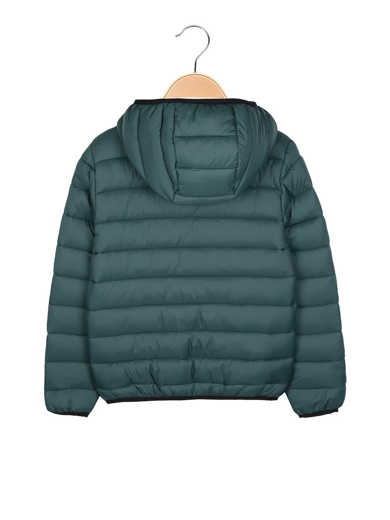 Giubbino da bambino con cappuccio e zip - verde