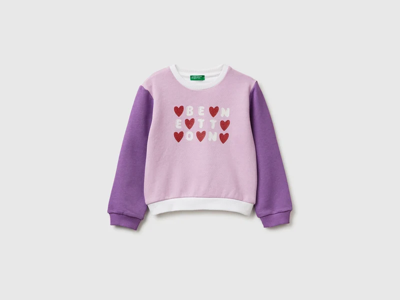 Sweatshirt mit Glitzer-Logodruck