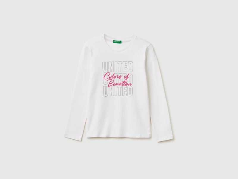 T-Shirt aus Bio-Baumwolle mit Glitzerlogo