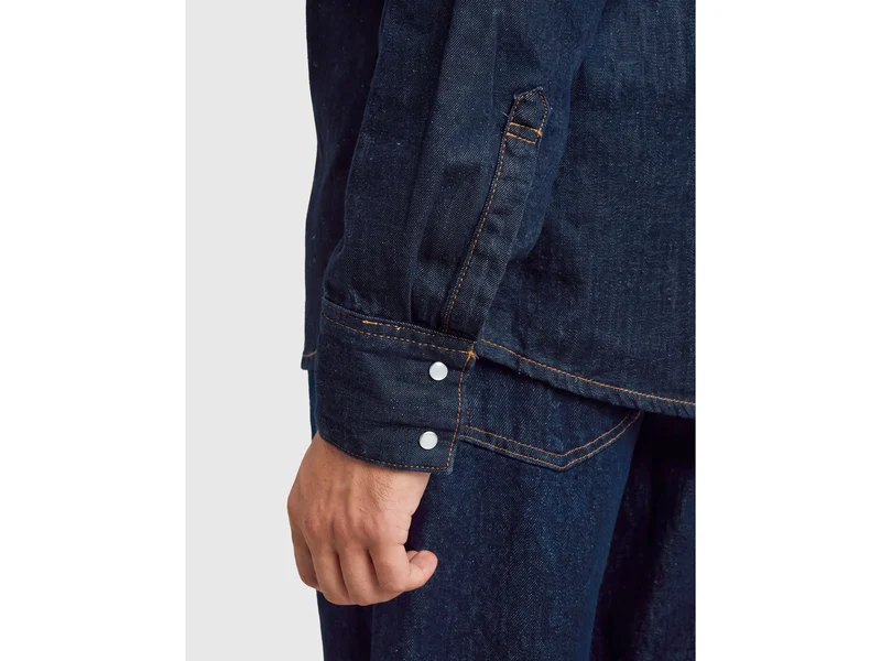 Dunkelblaues Westernhemd aus Denim